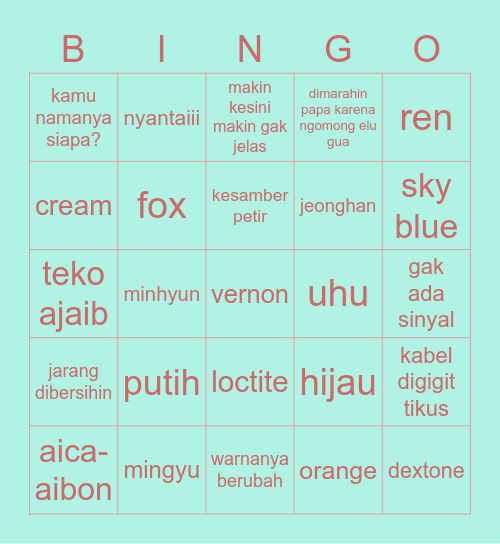 <3 Lala's Bingo <3 Bingo Card