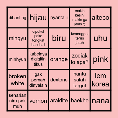 boardnya nini Bingo Card