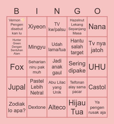 Seulgi Bingo Card