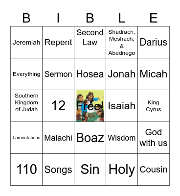 Old Testament Bible Bingo Card