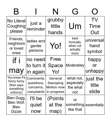 Blenn-Go Bingo Card