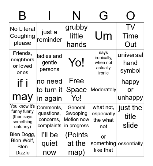 Blenn-Go Bingo Card