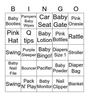 Baby Londyn Bingo Card