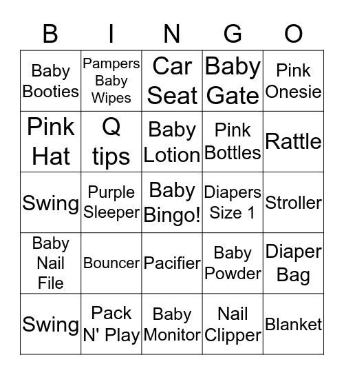 Baby Londyn Bingo Card