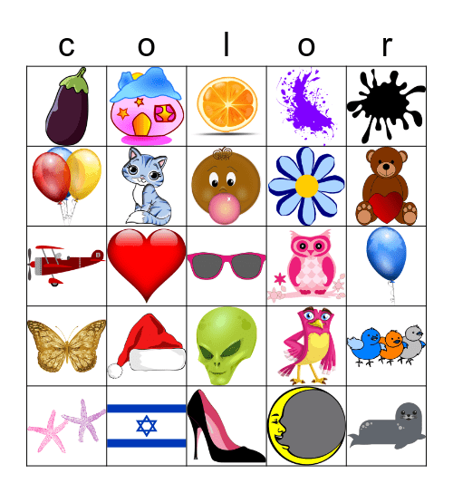 COLORS Bingo Card