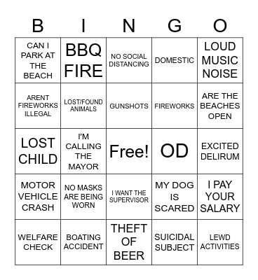 4TH OF JULY BINGO Card