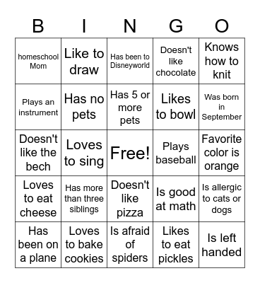 BINGO Card