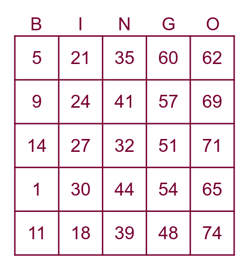 Feeling 'Center'ed - Bingo! Bingo Card