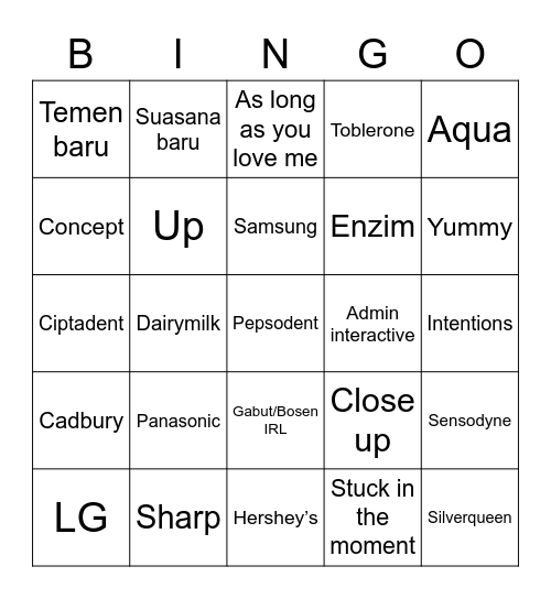 Sohee’s Bingo Card