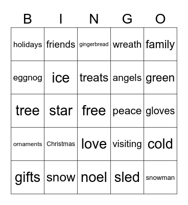 Christmas Bingo Card