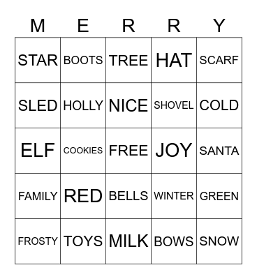 CHRISTMAS BINGO  Bingo Card