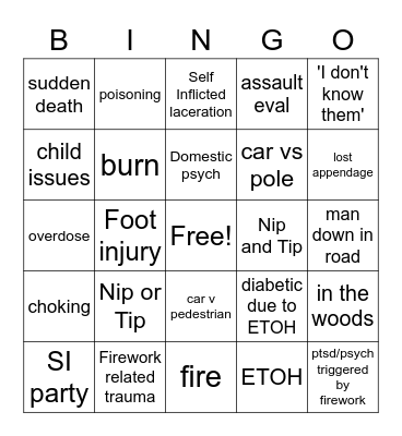 4th of July Bingo Card