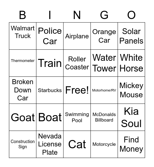 Lillys Bingo Board Bingo Card