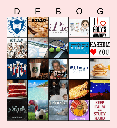 Debo's Bridal Shower! Bingo Card