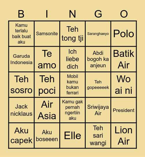 JIYOUNGMORI Bingo Card