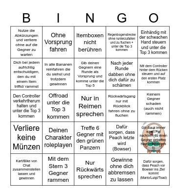 Mario Kart Bingo! Bingo Card