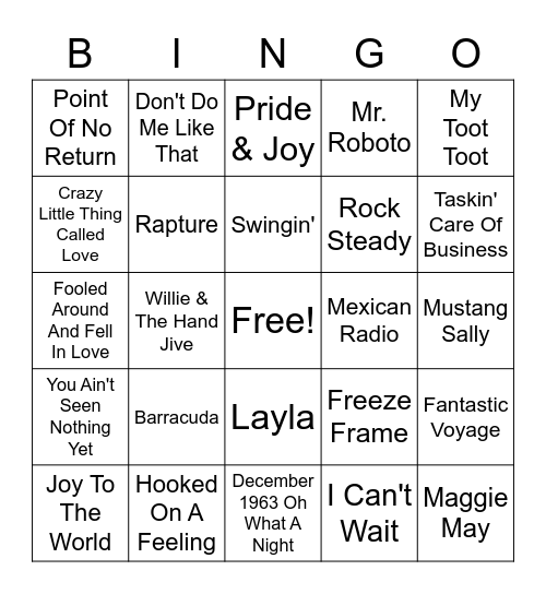 Misc 5 Bingo Card