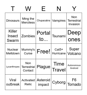 2020 Bingo Card