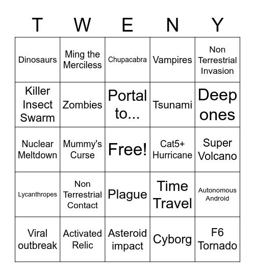 2020 Bingo Card