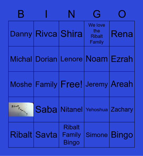 Ribalt Family Bingo Card