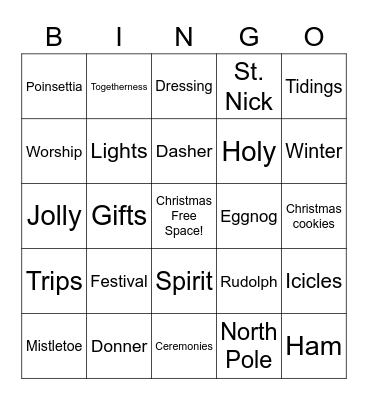 Christmas Bingo Card
