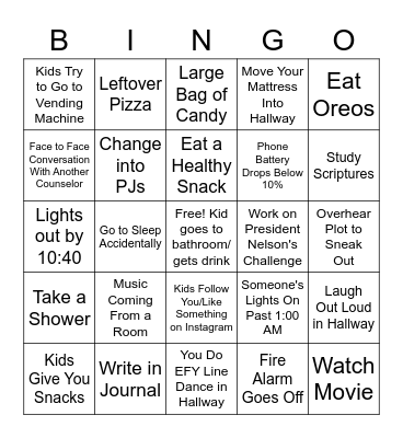 Night Watch Bingo v2.1 Bingo Card