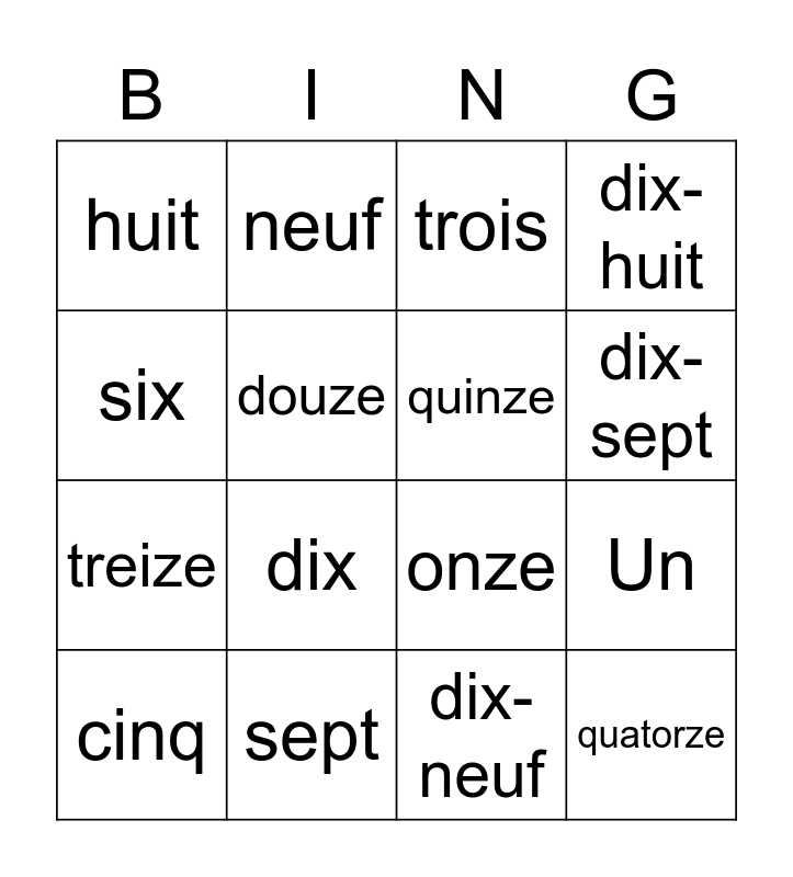 0 20 french loto french numbers 1 20 bingo card