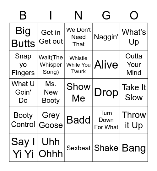 Ying Yang Twins v.s Lil Jon/Eastside Boyz Bingo Card