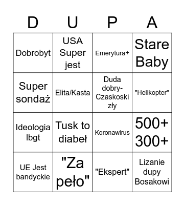 TVPIS Bingo Card
