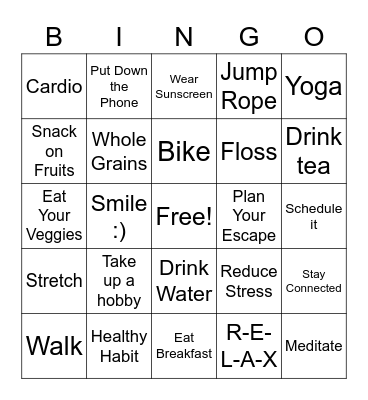 Health & Safety Bingo Card