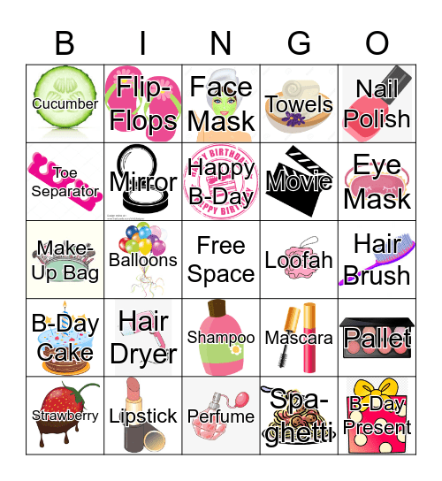 Spa Bingo Card