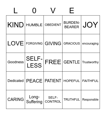 Love Bingo Card