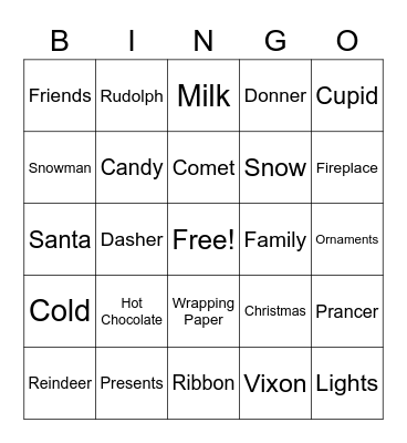 Christmas Bingo Card