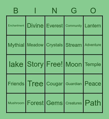 EverLast Bingo Card