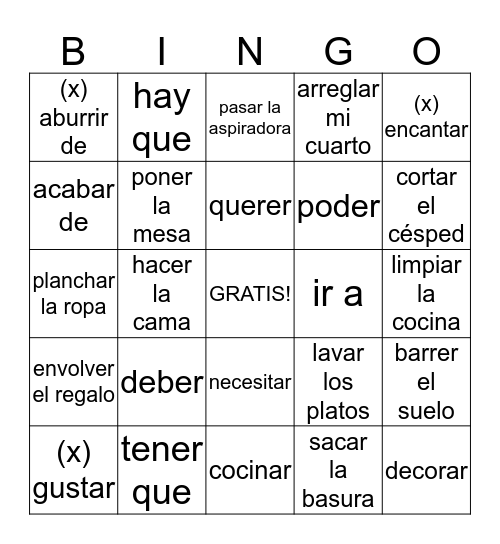 ¿QUÉ NECESITAMOS HACER? Bingo Card