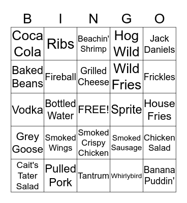 HOG WILD BEACH & BBQ Bingo Card