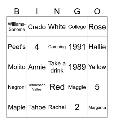 Kristen! Bingo Card