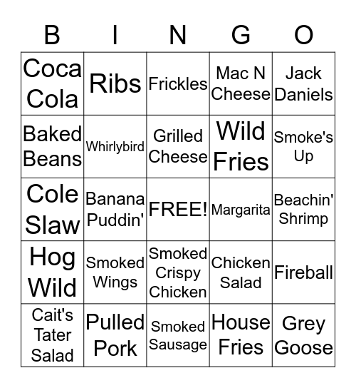 HOG WILD BEACH & BBQ Bingo Card