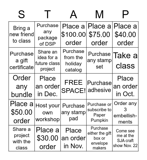 Holiday Bingo Contest (runs from Oct. 1 - Dec. 31) Bingo Card