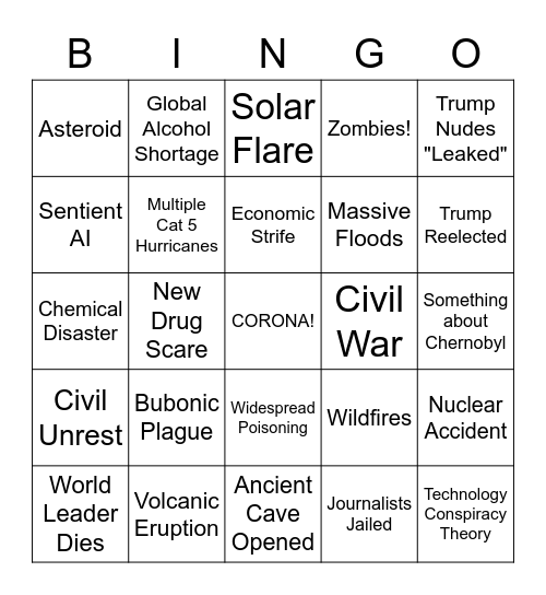 2020 Bingo Card