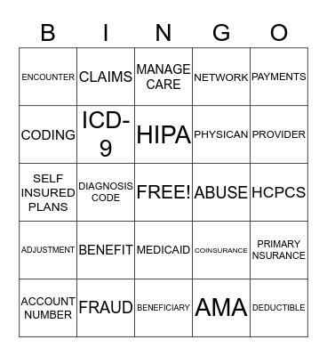 MBC/HCR Bingo Card