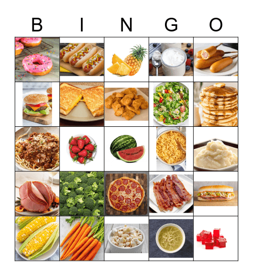 Food Bingo Card