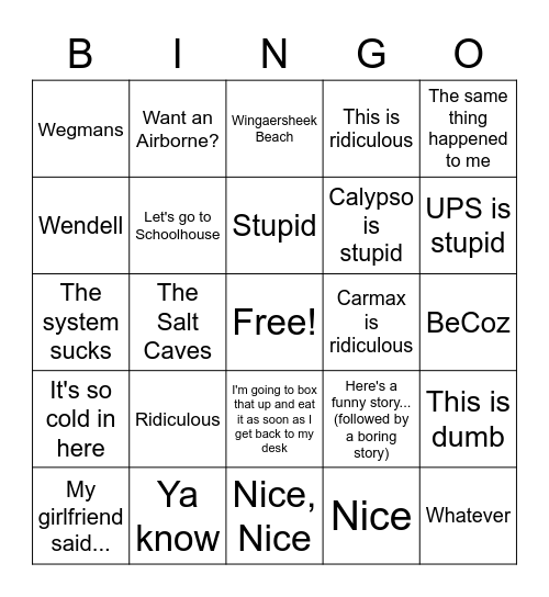 Kimgo Bingo Card