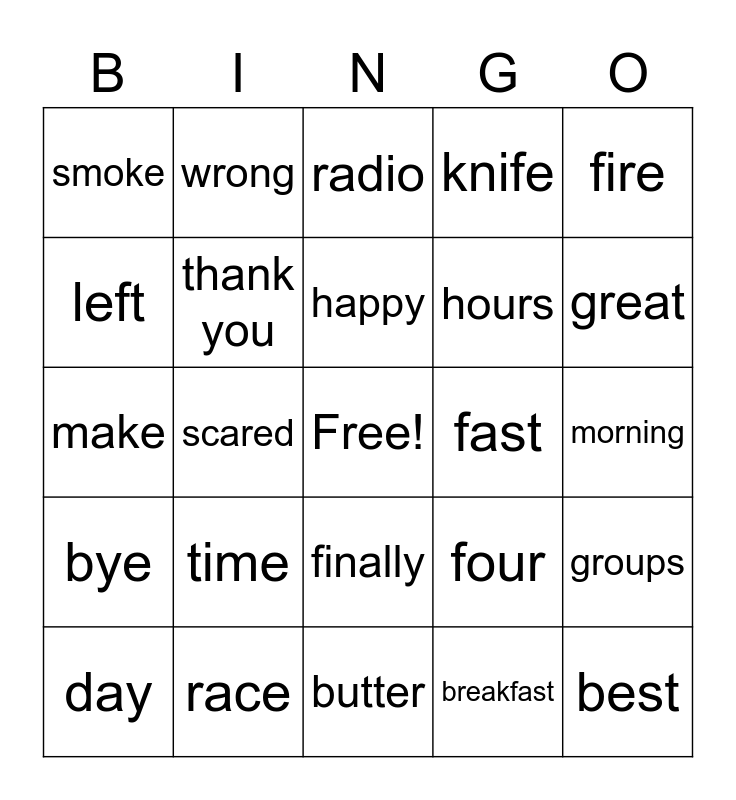 Random Bingo Card