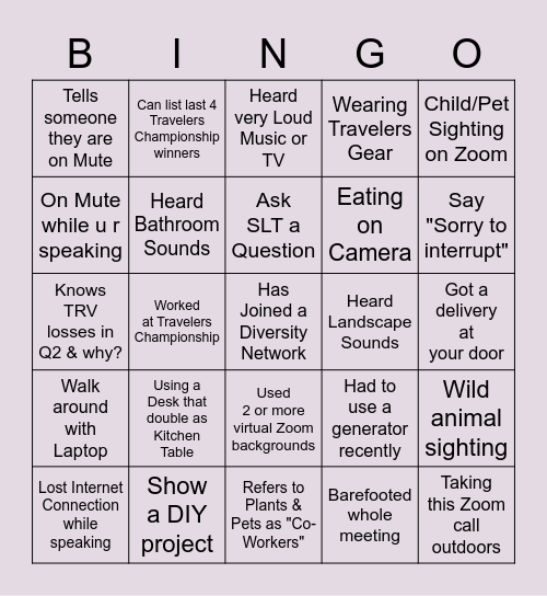 Claim Business Delivery Office Mid-Year Offsite Bingo Card