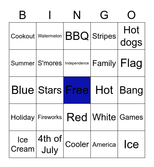 4th of July BINGO Card