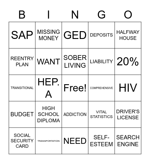PORTAL New Directions Bingo Card