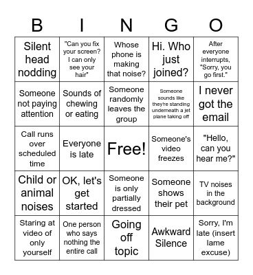Small Group Bingo Card
