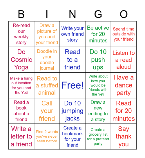Week 3 BINGO Challenge Bingo Card