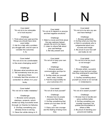 Challenges for Enneagram types Bingo Card